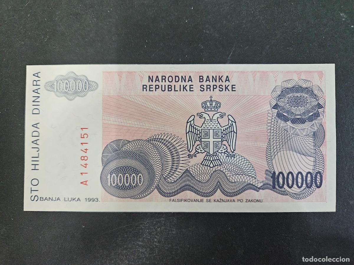 Billetes extranjeros: SERBIA(REPUBLICA) 100000 DINARA 1993 S/C P=154