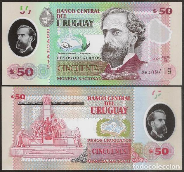 Billetes extranjeros: URUGUAY. 50 pesos uruguayos 2021. S/C. Polimero.