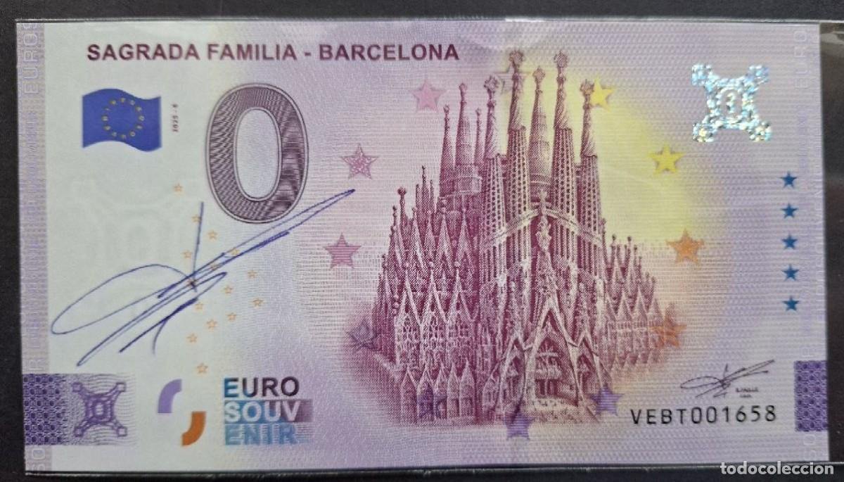 Billetes extranjeros: BILLETE 0 Euro Souvenir RICHARD FAILLE Firma Original ESPA&Ntilde;A: VEBT 2025-6 SAGRADA FAMILIA BARCELONA