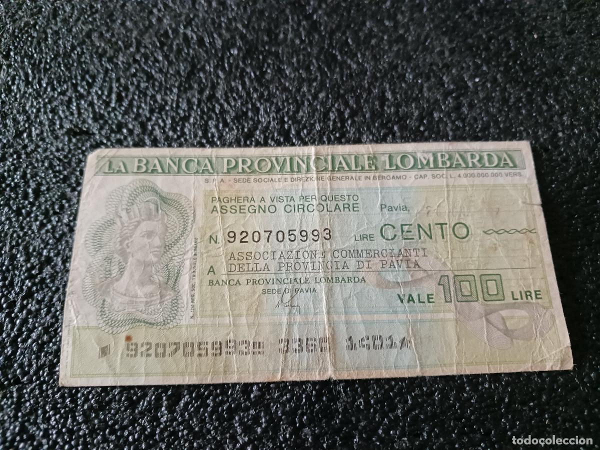 Billetes extranjeros: billete bono, banca provinciale lombarda, provincia di pavia