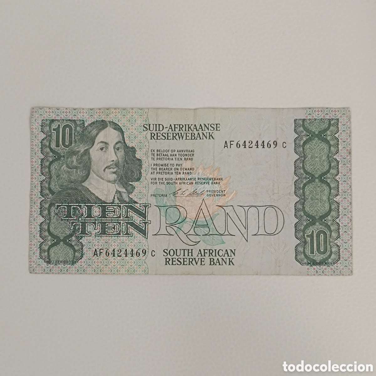 Billetes extranjeros: Billete de 10 rand de Sud&aacute;frica