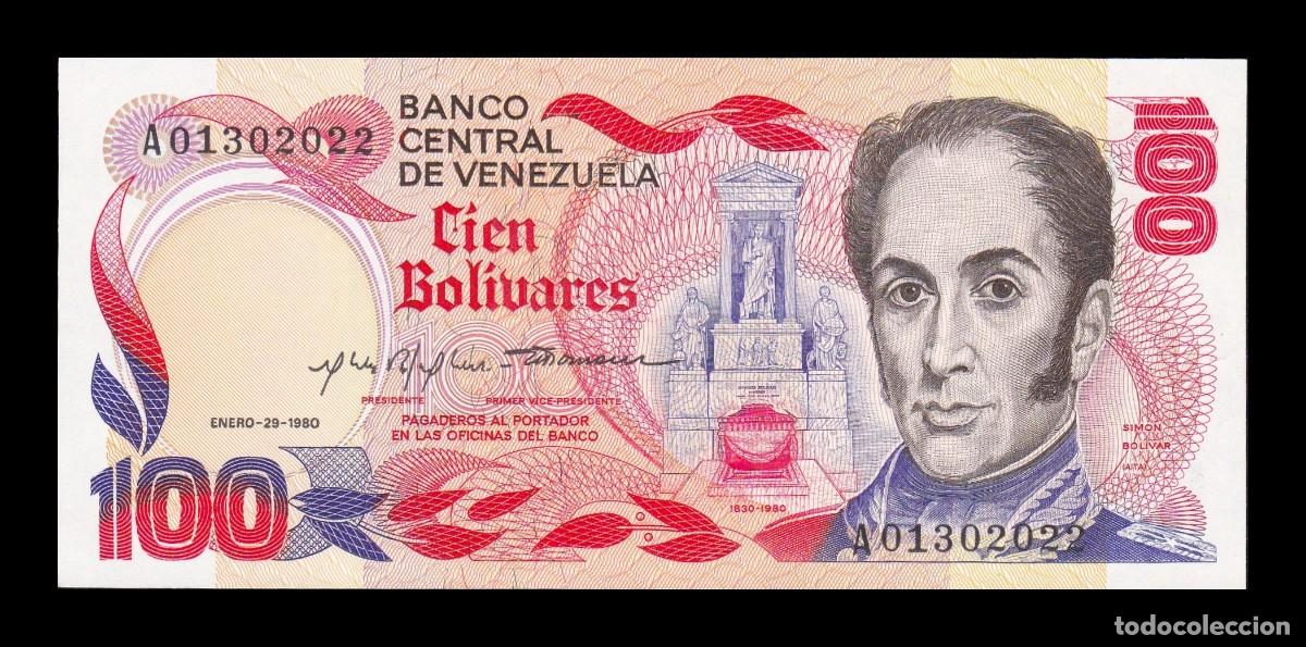 Billetes extranjeros: Venezuela 100 Bol&iacute;vares Conmemorativo 1980 Pick 59 Sc Unc