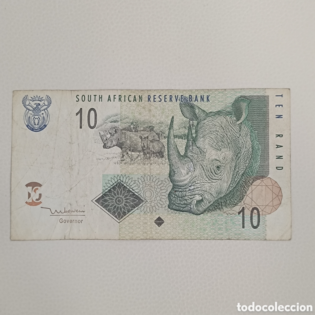 Billetes extranjeros: Billete de 10 rand de Sud&aacute;frica