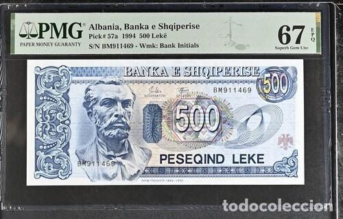 Billetes extranjeros: ALBANIA * BILLETE 500 LEKE 1994 * PMG-67 EPQ TOP POP (IC-1572)