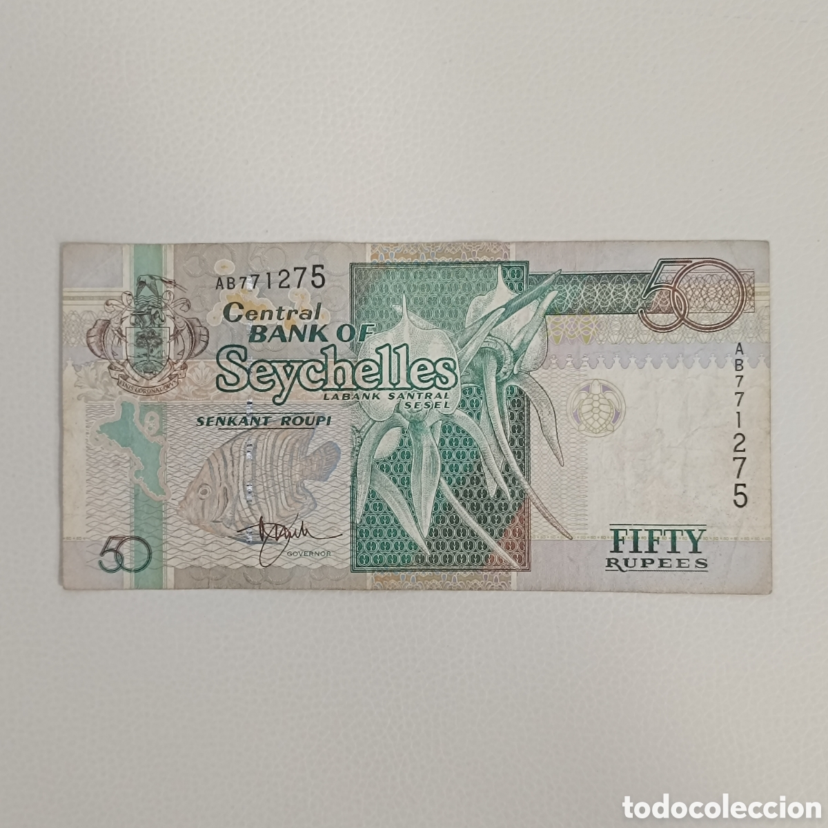 Billetes extranjeros: Billete de 50 rupias de Seychelles