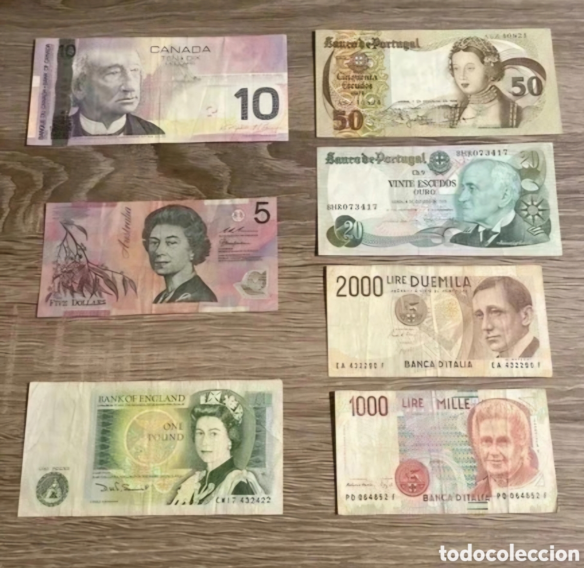 Billetes extranjeros: 7 Billetes del Mundo - Foto 1