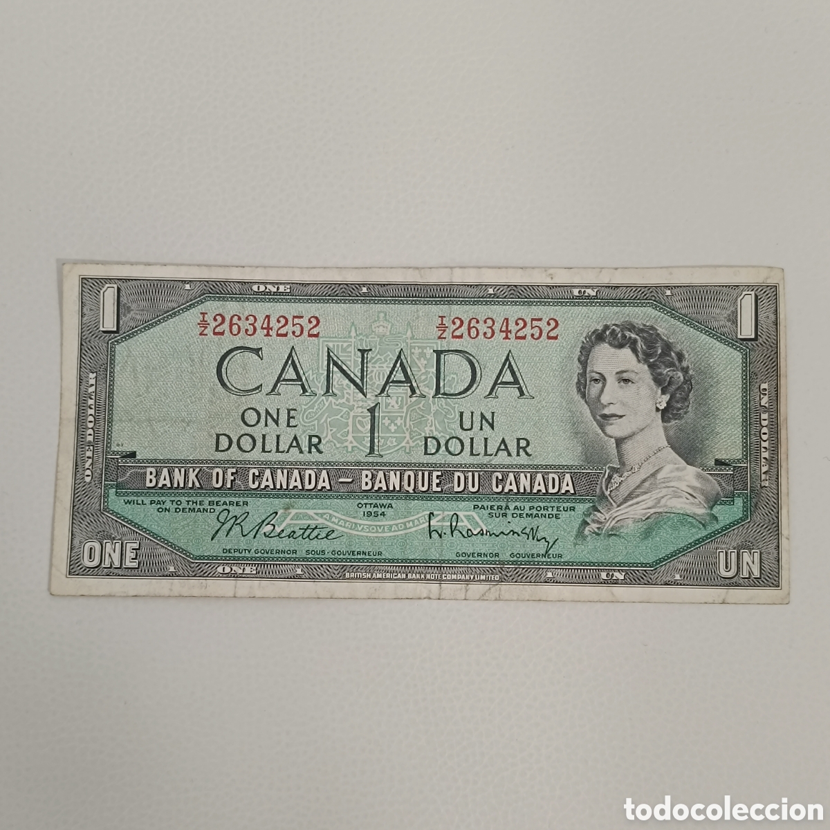 Billetes extranjeros: Billete de 1 dolar canadiense