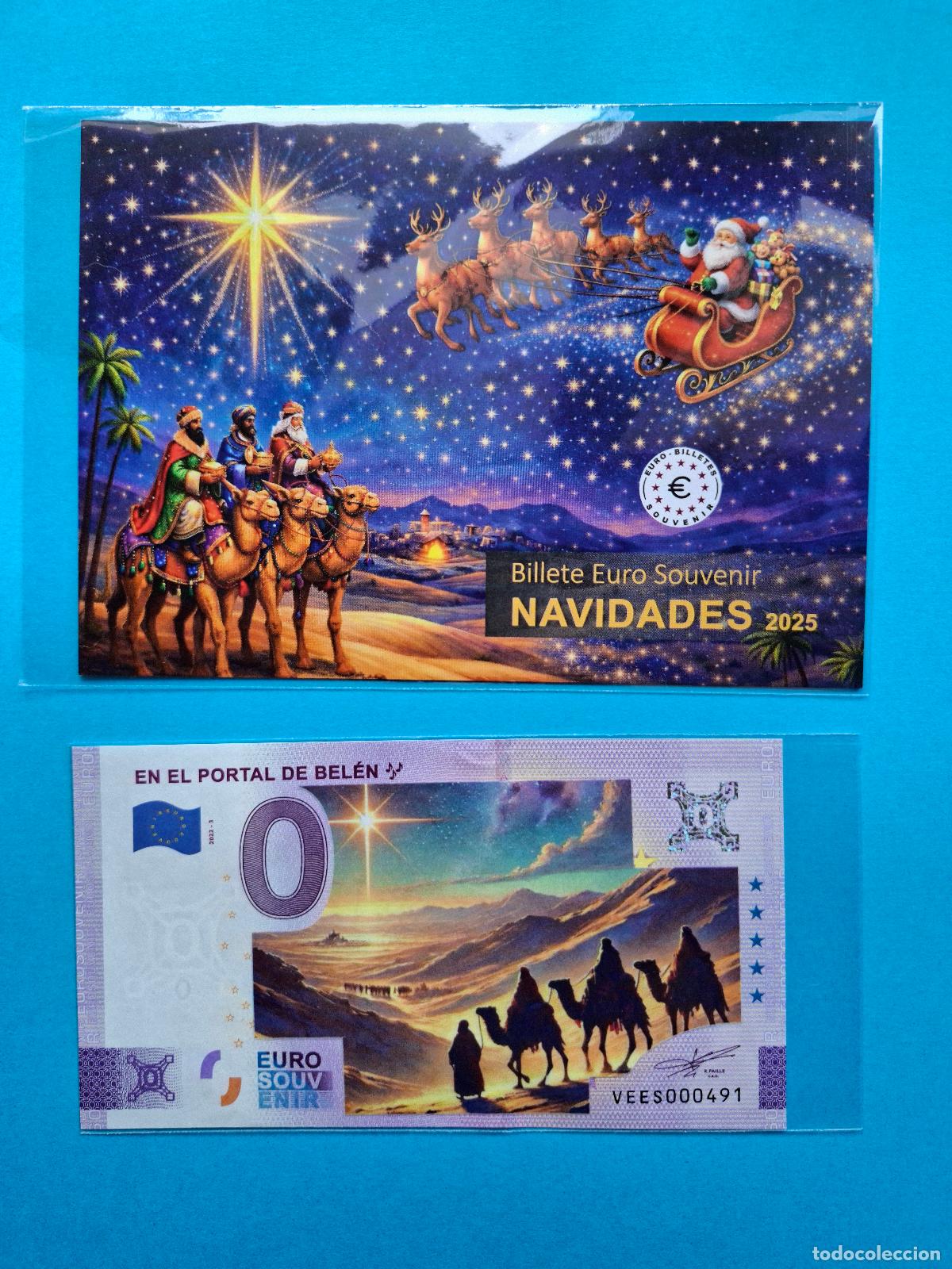 Billetes extranjeros: BILLETE 0 Euro Souvenir COLOR REYES Espa&ntilde;a: VEES 2022-3 EN EL PORTAL DE BELEN en d&iacute;ptico
