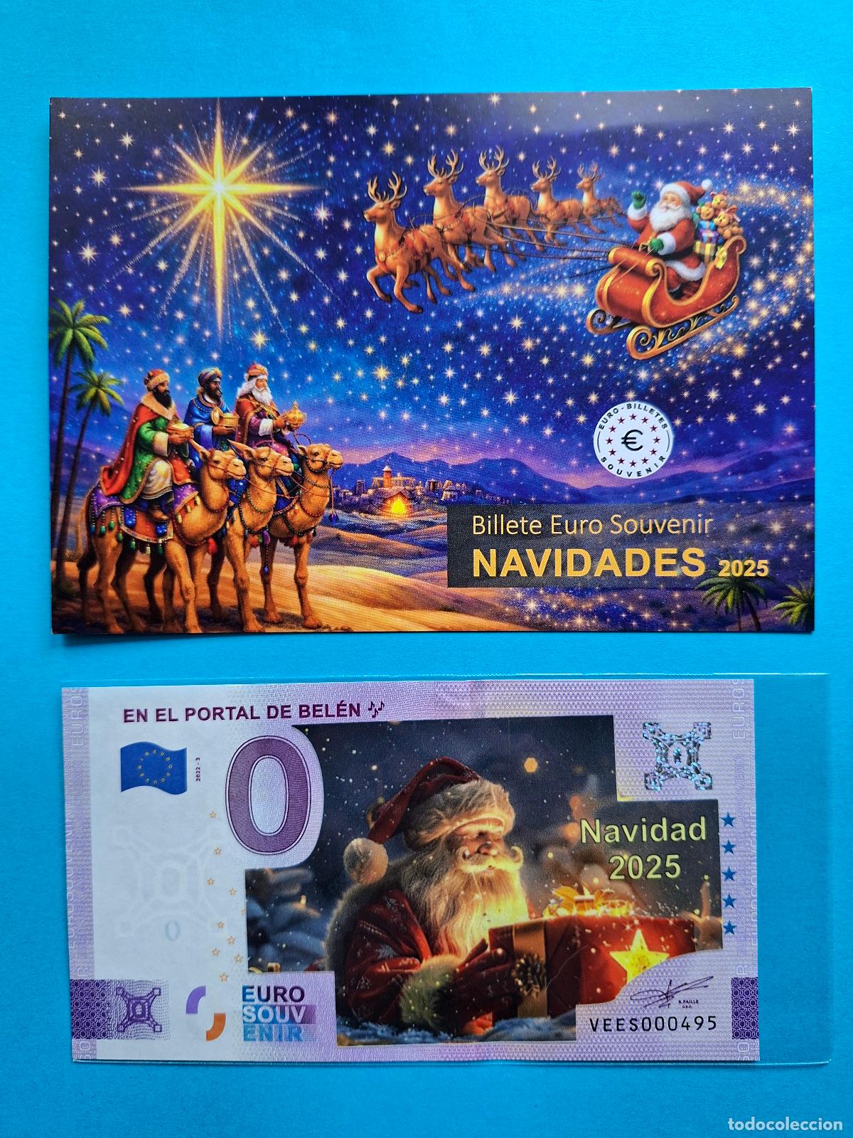 Billetes extranjeros: BILLETE 0 Euro Souvenir COLOR PAP&Aacute; NOEL Espa&ntilde;a: VEES 2022-3 EN EL PORTAL DE BEL&Eacute;N en dossier