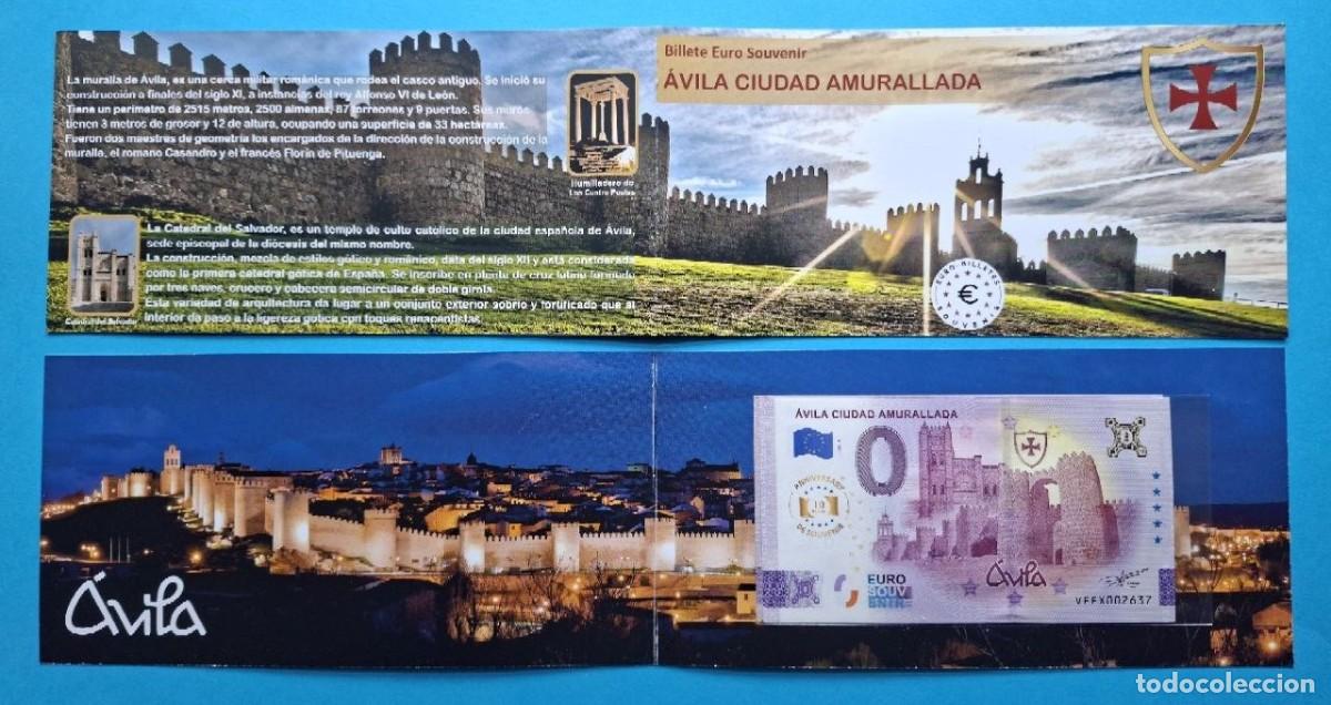 Billetes extranjeros: BILLETE 0 Euro Souvenir d&iacute;ptico ANIVERSARIO Espa&ntilde;a: VEEX 2025-4 &Aacute;VILA CIUDAD AMURALLADA El Salvador