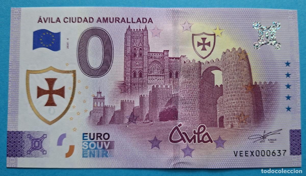 Billetes extranjeros: BILLETE 0 Euro Souvenir SELLADO Espa&ntilde;a: VEEX 2025-4 &Aacute;VILA CIUDAD AMURALLADA El Salvador