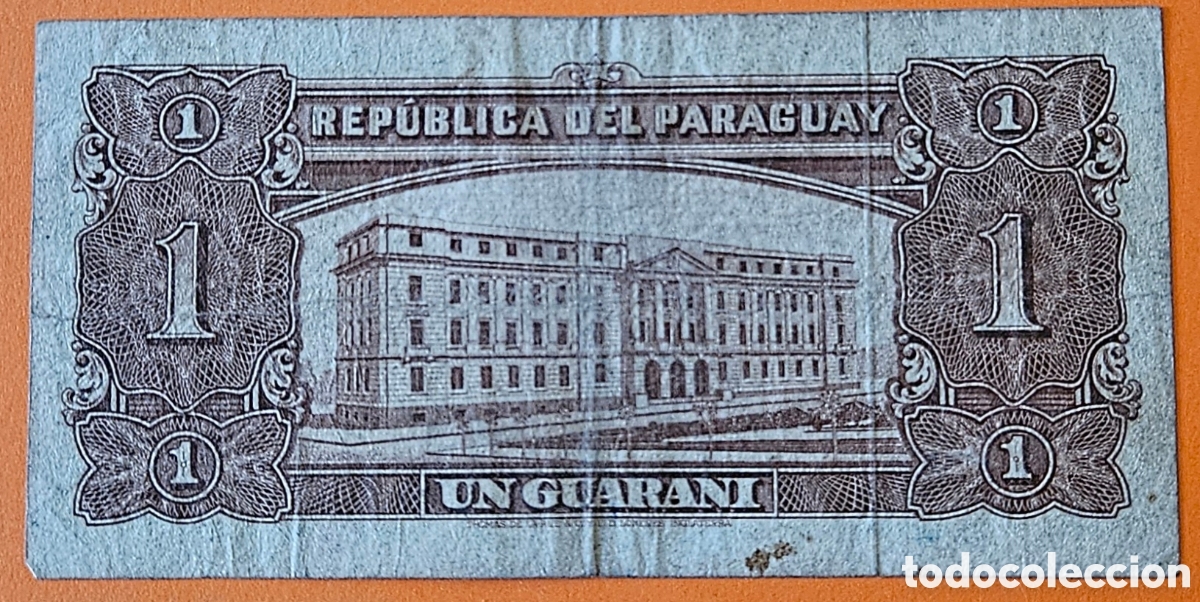 Billetes extranjeros: PARAGUAY, UN GUARAN&Iacute;, 1952. - Foto 2