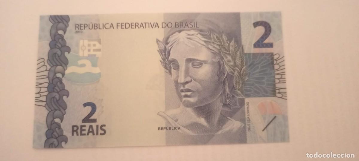 Billetes extranjeros: BRASIL 2 REAIS 2010 P252 UNC #102