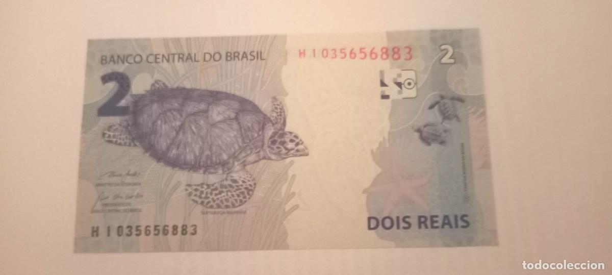 Billetes extranjeros: BRASIL 2 REAIS 2010 P252 UNC #102 - Foto 2