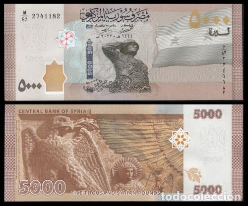 Billetes extranjeros: Siria 5.000 Pounds 2023 Pick 118d SC