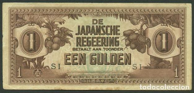 Billetes extranjeros: INDIAS ORIENTALES HOLANDESAS. Ocupacion japonesa II G.M. 1 gulden (1942). Pick 123c. Letras SI.