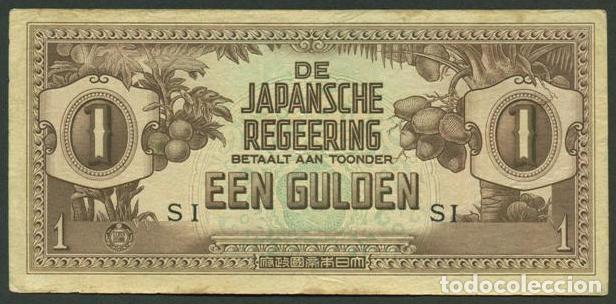 Billetes extranjeros: INDIAS ORIENTALES HOLANDESAS. Ocupacion japonesa II G.M. 1 gulden (1942). Pick 123c. Letras SI.