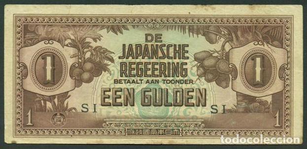 Billetes extranjeros: INDIAS ORIENTALES HOLANDESAS. Ocupacion japonesa II G.M. 1 gulden (1942). Pick 123c. Letras SI.