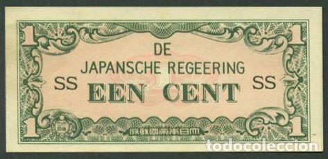 Billetes extranjeros: INDIAS ORIENTALES HOLANDESAS Ocupacion japonesa II G.M. 1 cent (1942). Pick 119a. S/C. Letras SS.