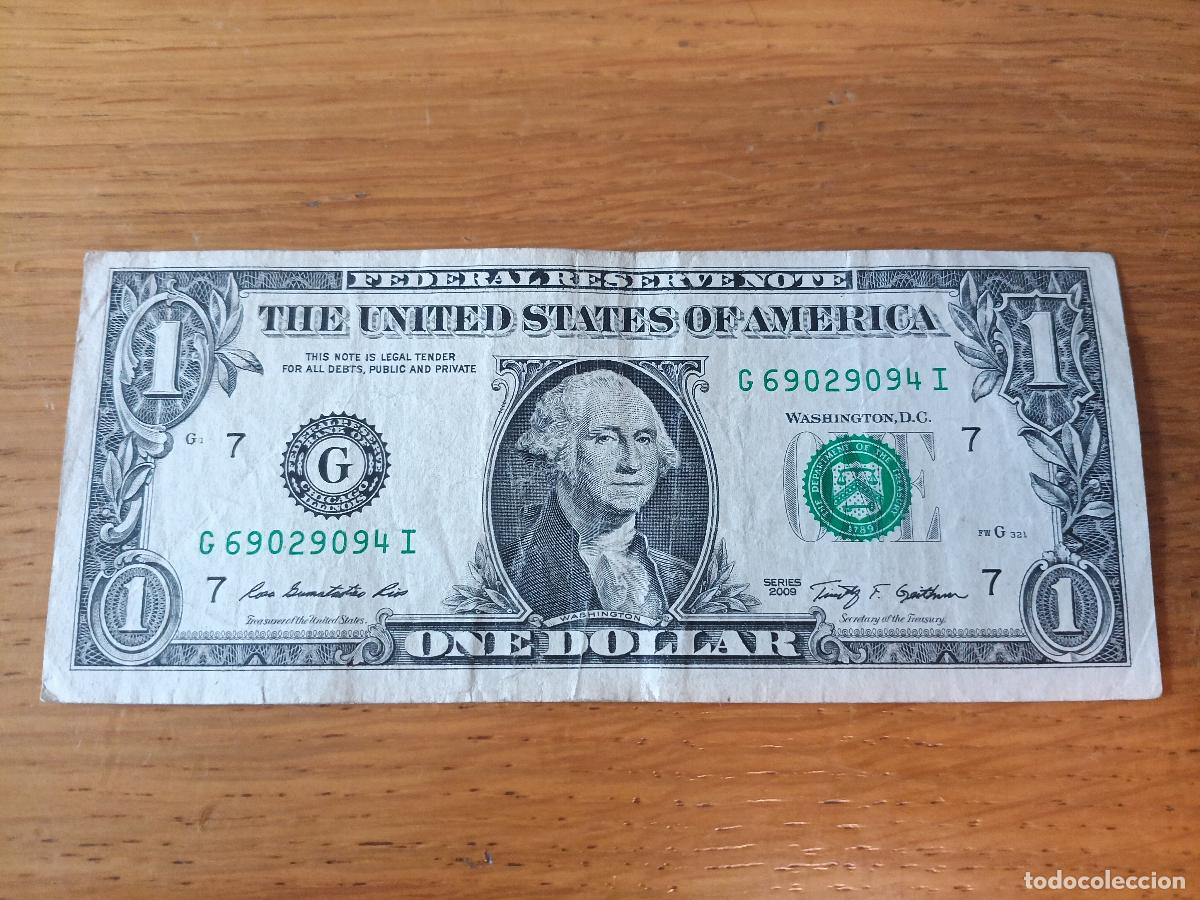 Billetes extranjeros: Estados Unidos. 1 dollar de 2009