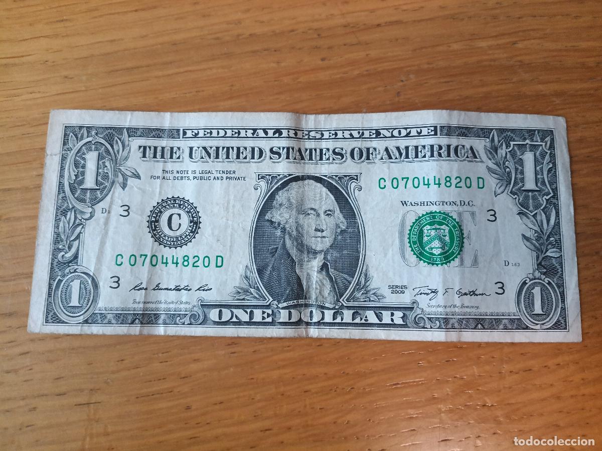 Billetes extranjeros: Estados Unidos. 1 dollar de 2009