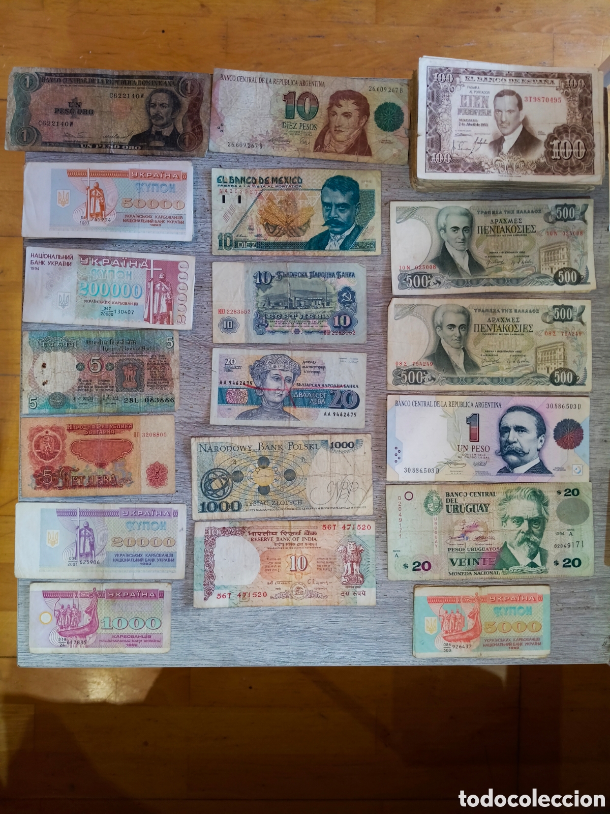 Billetes extranjeros: Lote de billetes antiguos - Foto 2