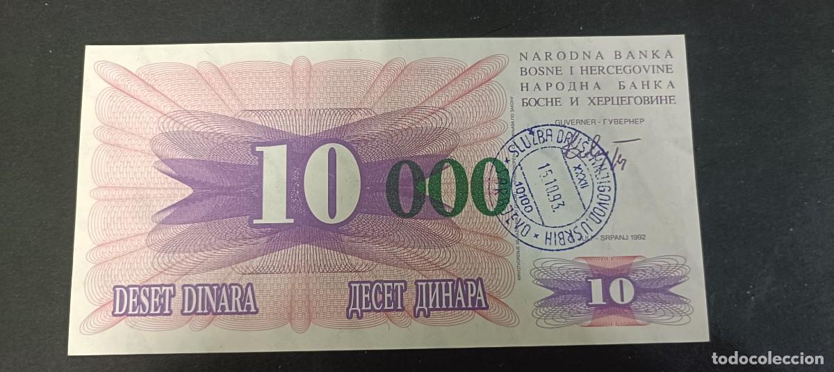 Billetes extranjeros: BOSNIA HERZEGOVINA 10000 DINARA EN 10 DE 1993 S/C P=53e