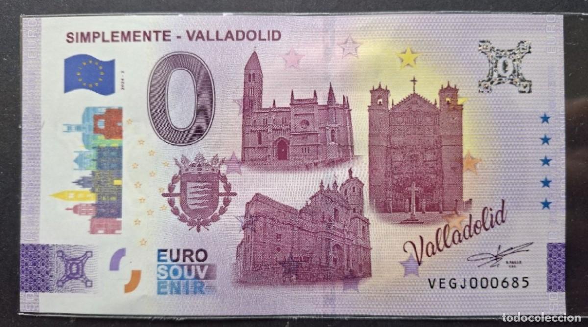 Billetes extranjeros: BILLETE 0 Euro Souvenir SELLADO Espa&ntilde;a: VEGJ 2024-2 SIMPLEMENTE VALLADOLID