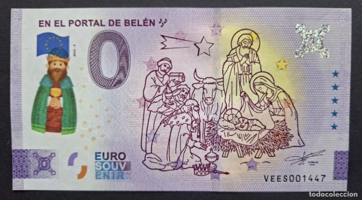 Billetes extranjeros: BILLETE 0 Euro Souvenir SELLADO DESPLAZADO Espa&ntilde;a: VEES 2022-3 EN EL PORTAL DE BELEN Rey Gaspar