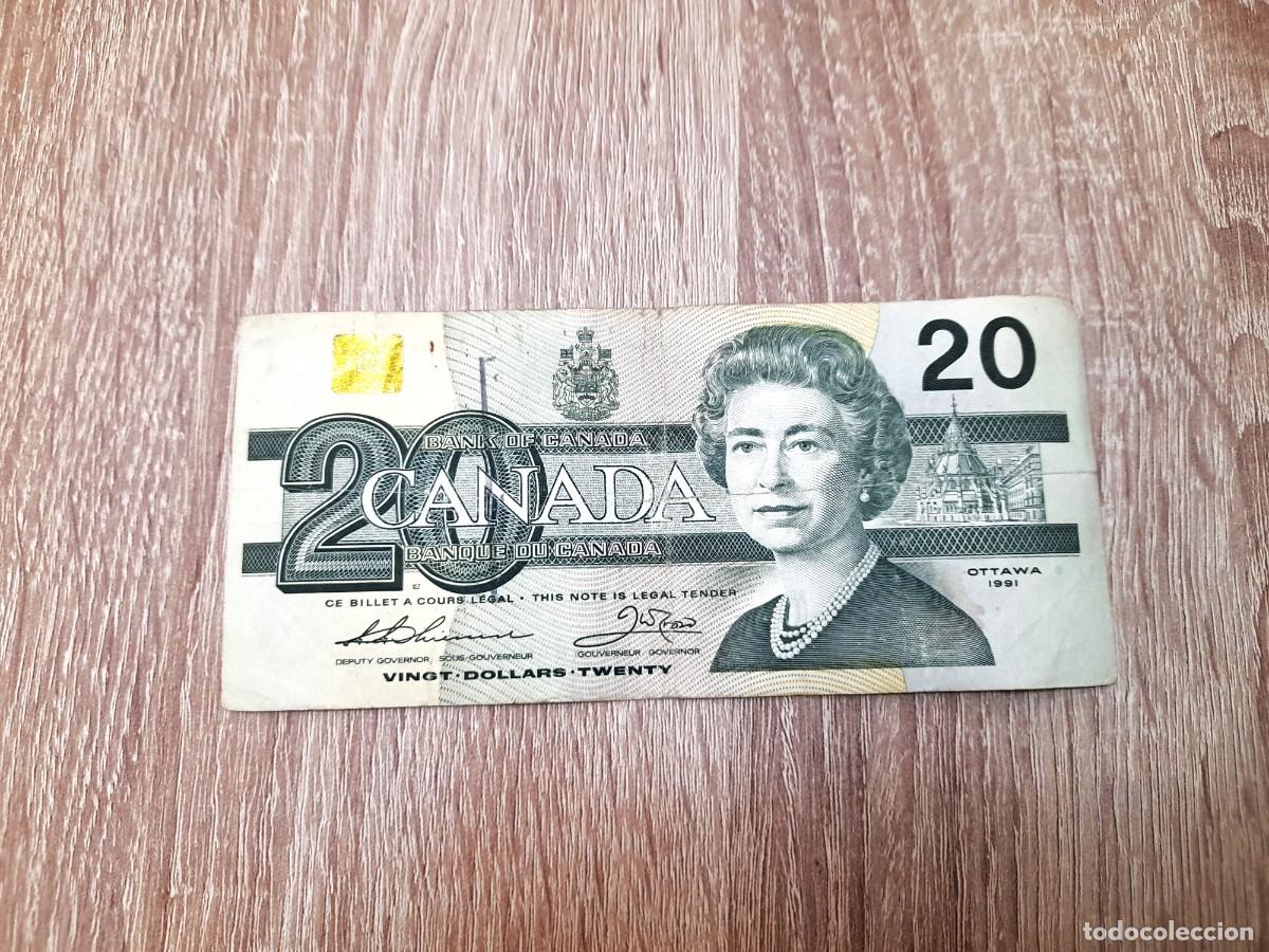 Billetes extranjeros: Canada, billete de 20 Dollars 1991