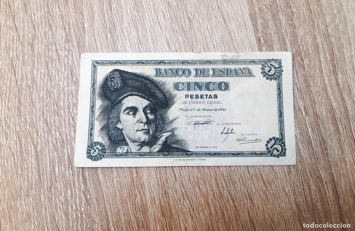 Billetes extranjeros: Billete de 5 Pesetas 1948