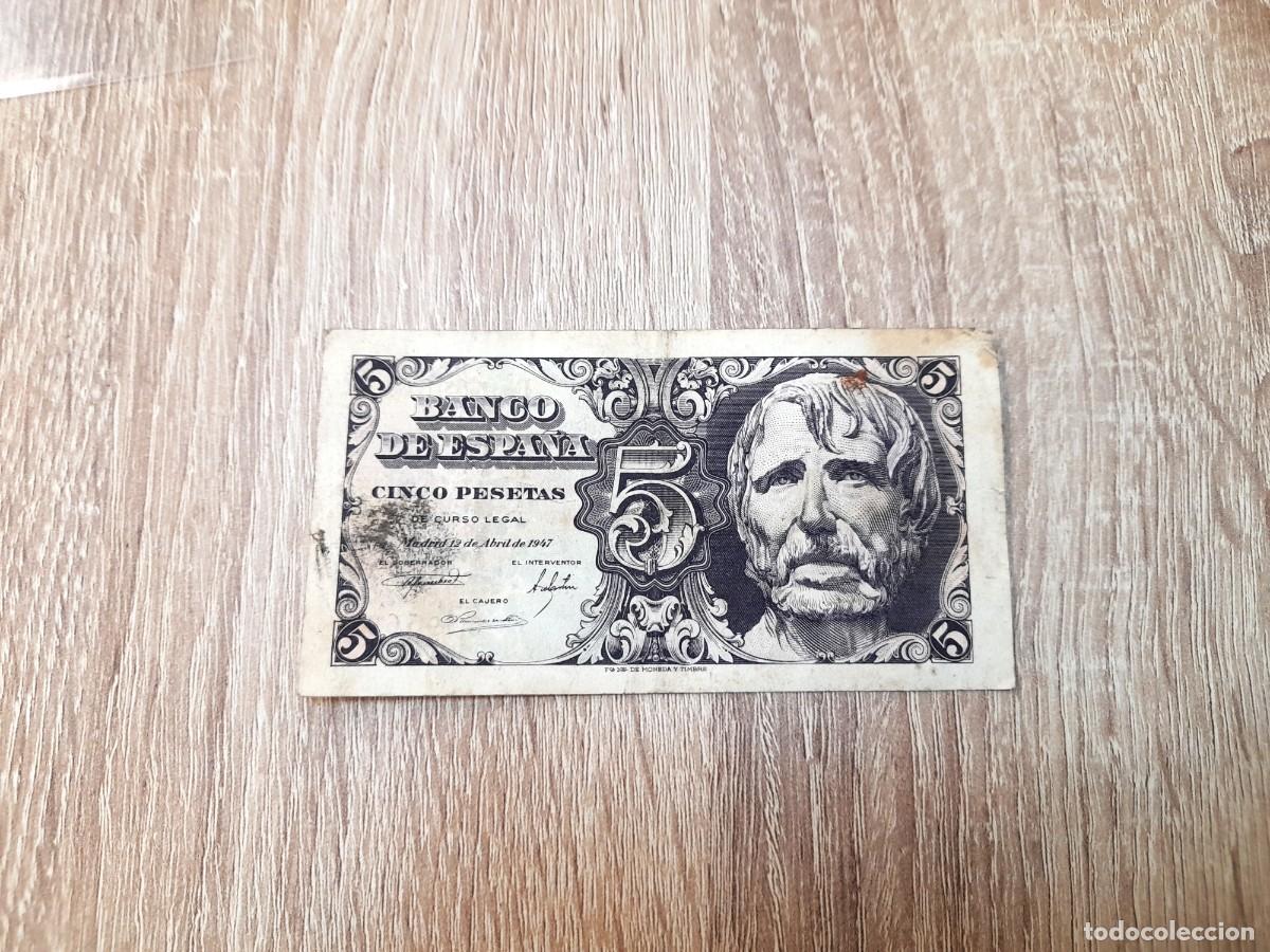 Billetes extranjeros: Billete de 5 Pesetas 1947