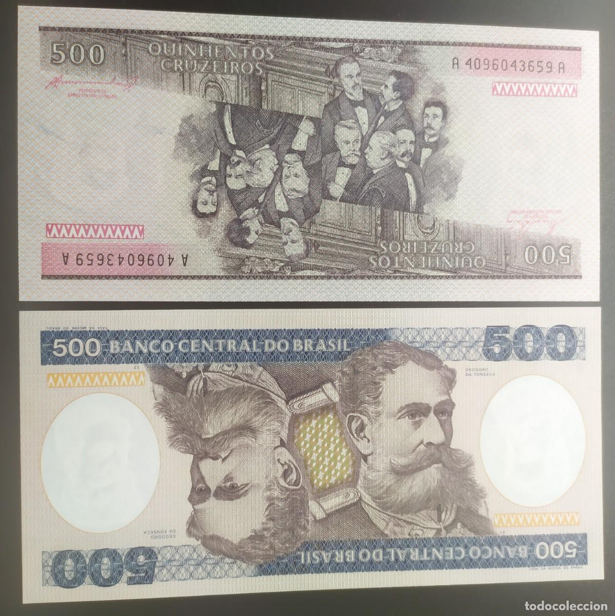 Billetes extranjeros: BRASIL: 500 Cruzeiros 1985.SC.UNC. PK. # 200 firma 11