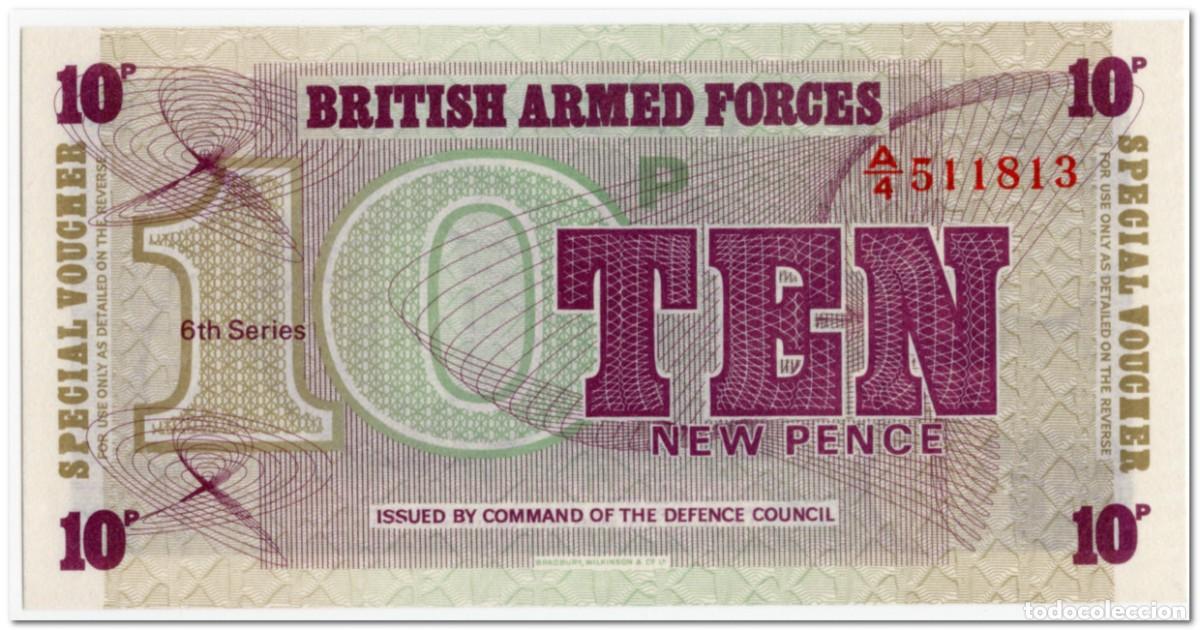 Billetes extranjeros: BRITISH ARMED FORCES,10 NEW PENCE,1972,P.M48,UNC