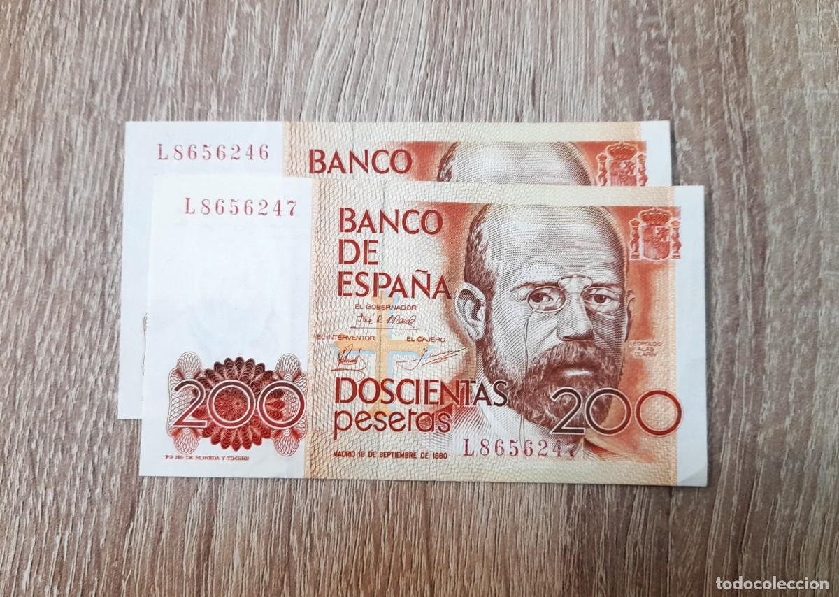 Billetes extranjeros: Pareja Correlativa de 200 Pesetas 1980
