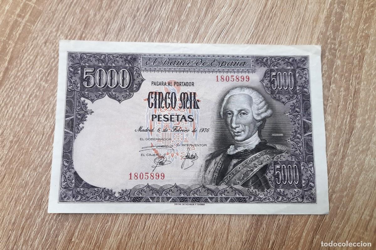 Billetes extranjeros: Billete de 5000 Pesetas 1976 Sin serie y SC