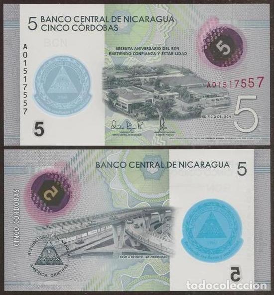 Banconote internazionali: NICARAGUA. Conmemorativo 5 cordobas Resolucion 23.10.2019. S/C. Polimero. 60 aniversario BCN.