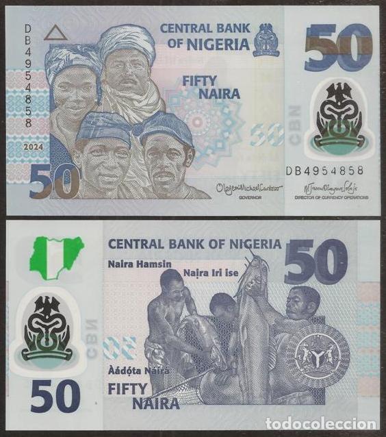 Banconote internazionali: NIGERIA. 50 naira 2024. Polimero. SC- por fabricacion.