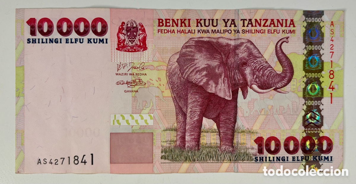 Billetes extranjeros: Billete TANZANIA 10000 Chelines (2003). Shillings