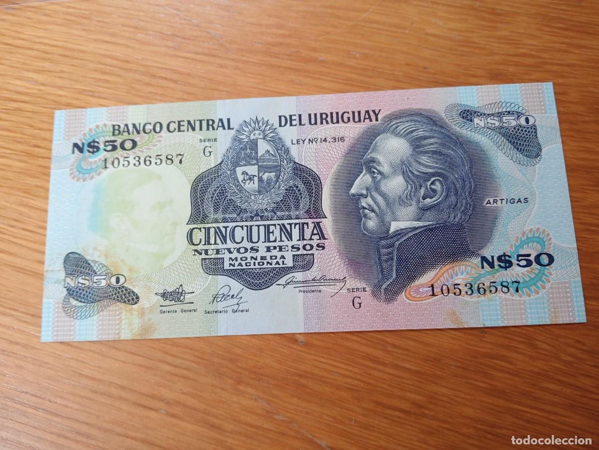 Billetes extranjeros: BILLETE DE URUGUAY. 50 NUEVOS PESOS. N.&ordm; SERIE: 10536587. PICK 59. SERIE G. A&Ntilde;O 1989. SIN CIRCULAR.