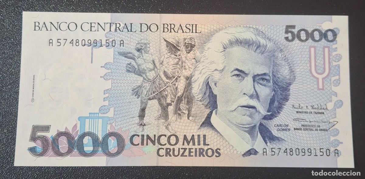 Billetes extranjeros: BRASIL 5000 cruzeiros 1993 P.232c (SC)