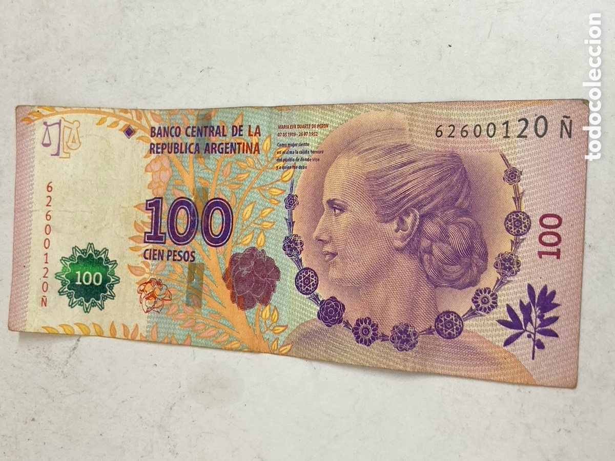 Billetes extranjeros: Billete de 100 pesos Argentina 1975