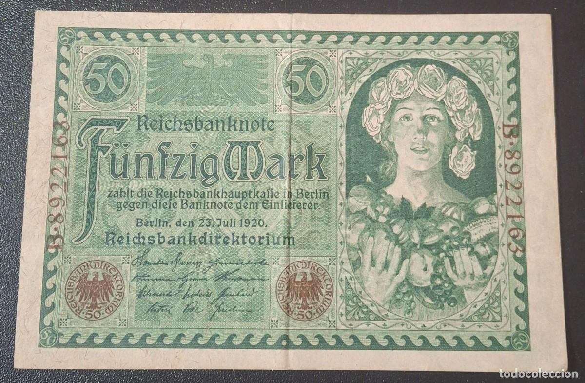 Billetes extranjeros: ALEMANIA 50 Mark 1920 P.68a (MBC)