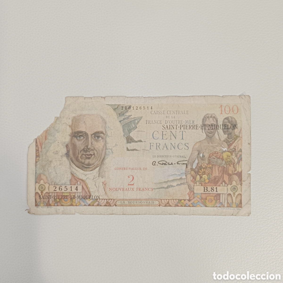 Billetes extranjeros: Billete de 100 francos de San Pedro y Migel&oacute;n