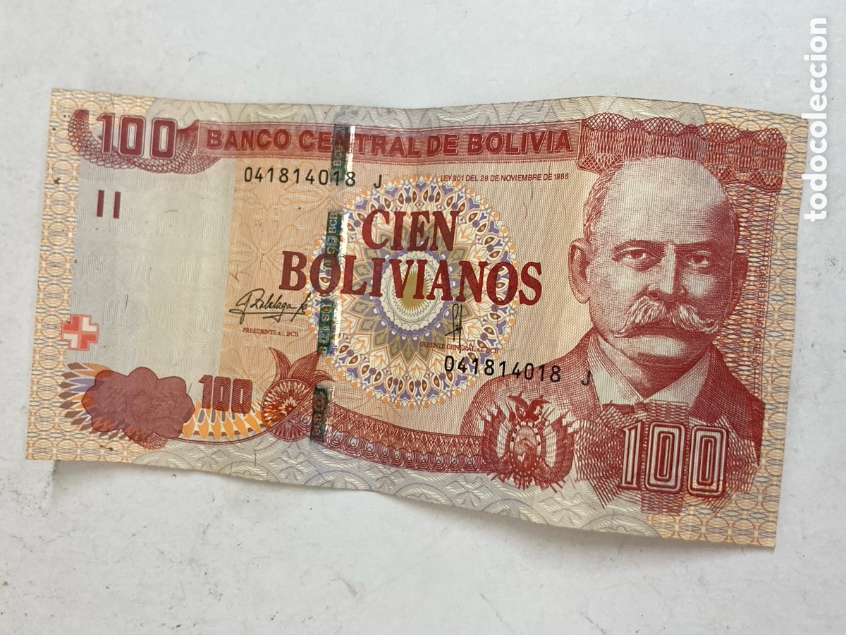 Internationale Banknoten: Billete de 100 Bolivianos 1986