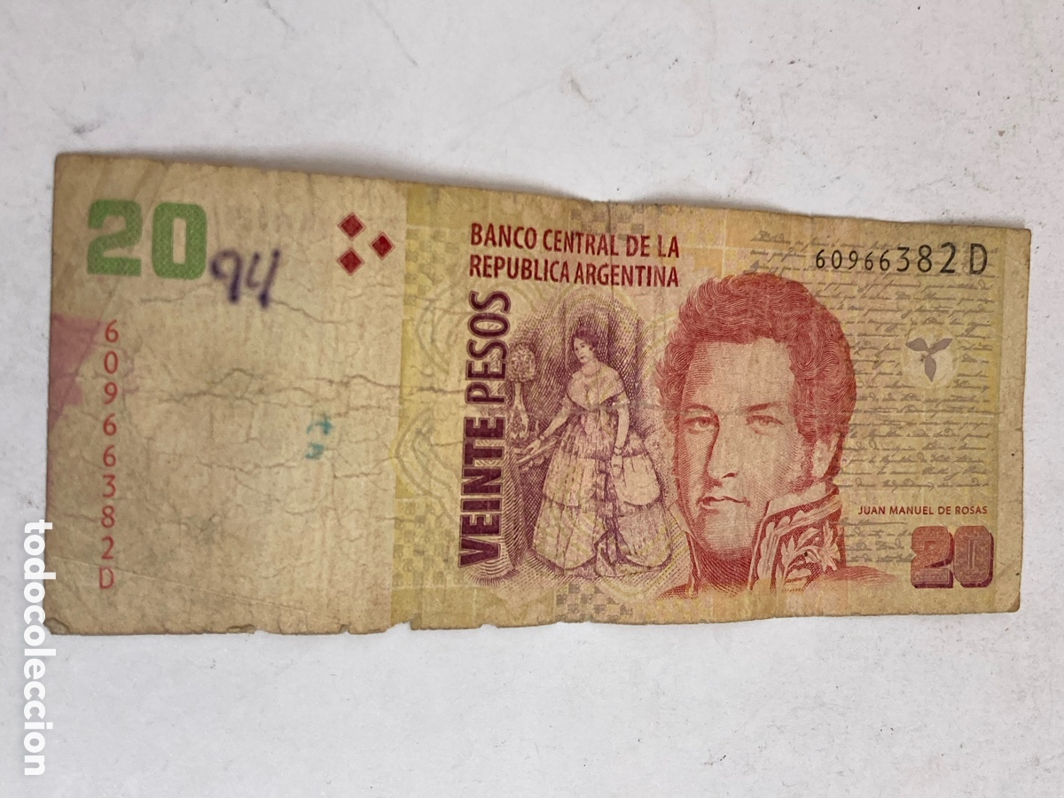 Internationale Banknoten: Billete 20 pesos Argentinos