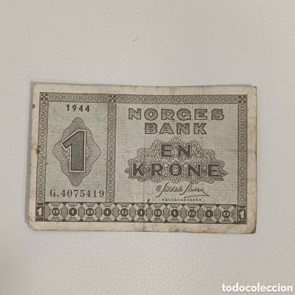 Billetes extranjeros: Billete de 1 corona Noruega