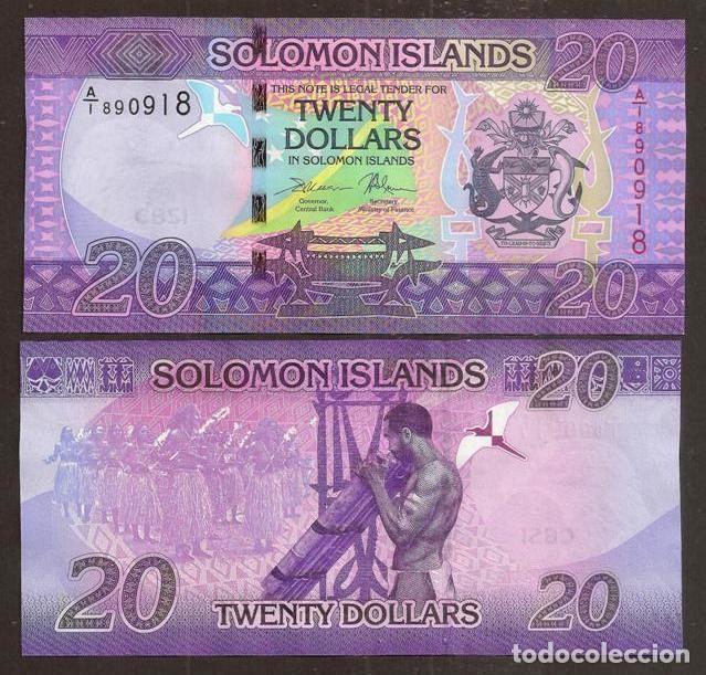 Billetes extranjeros: Islas Salomon (Solomon). 20 $ S/F(2017). Prefijo A/1. Pick 34. S/C.