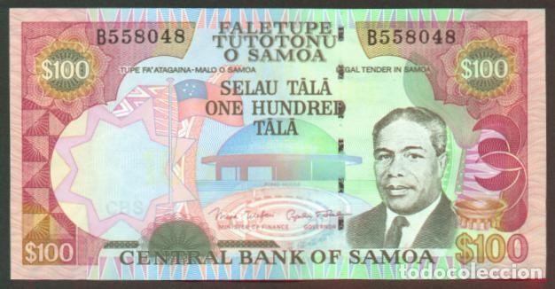 Billetes extranjeros: SAMOA. 100 tala (2005). Pick 37. S/C. Ver firmas. Prefijo B.