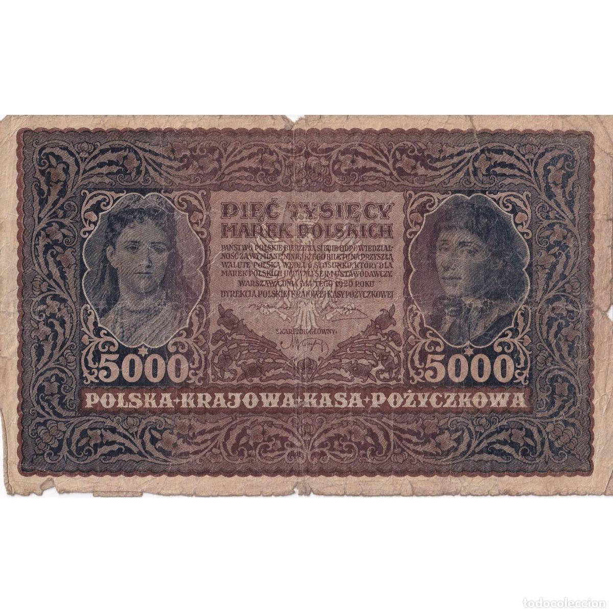Billetes extranjeros: [#195310] Billete, 5000 Marek, 1920, Polonia, 1920-02-07, KM:31, RC